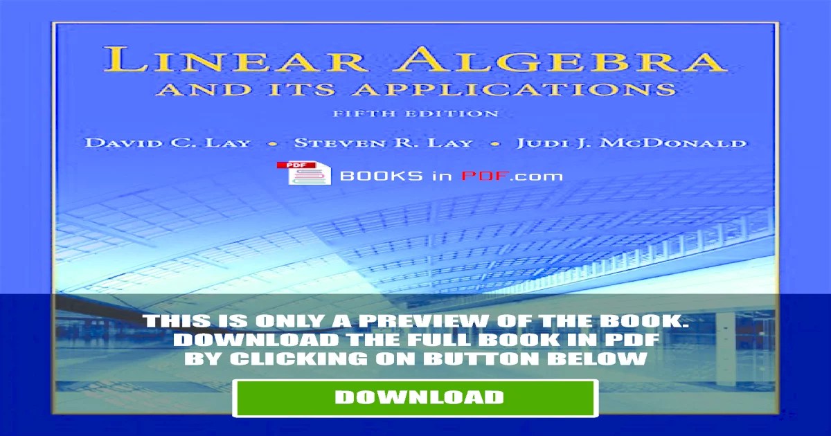 Linear algebra and its applications 5th edition david lay