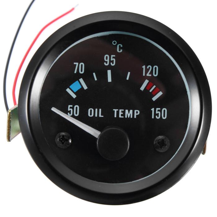 Engine oil temperature gauges indicate the temperature of the oil