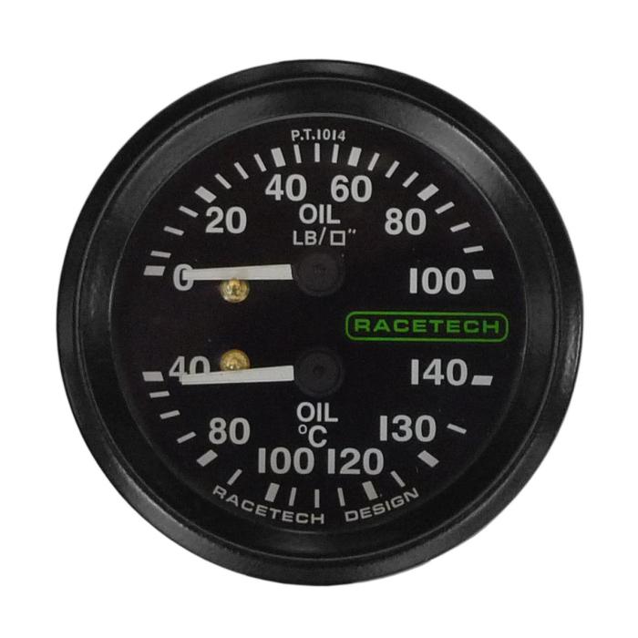 Engine oil temperature gauges indicate the temperature of the oil